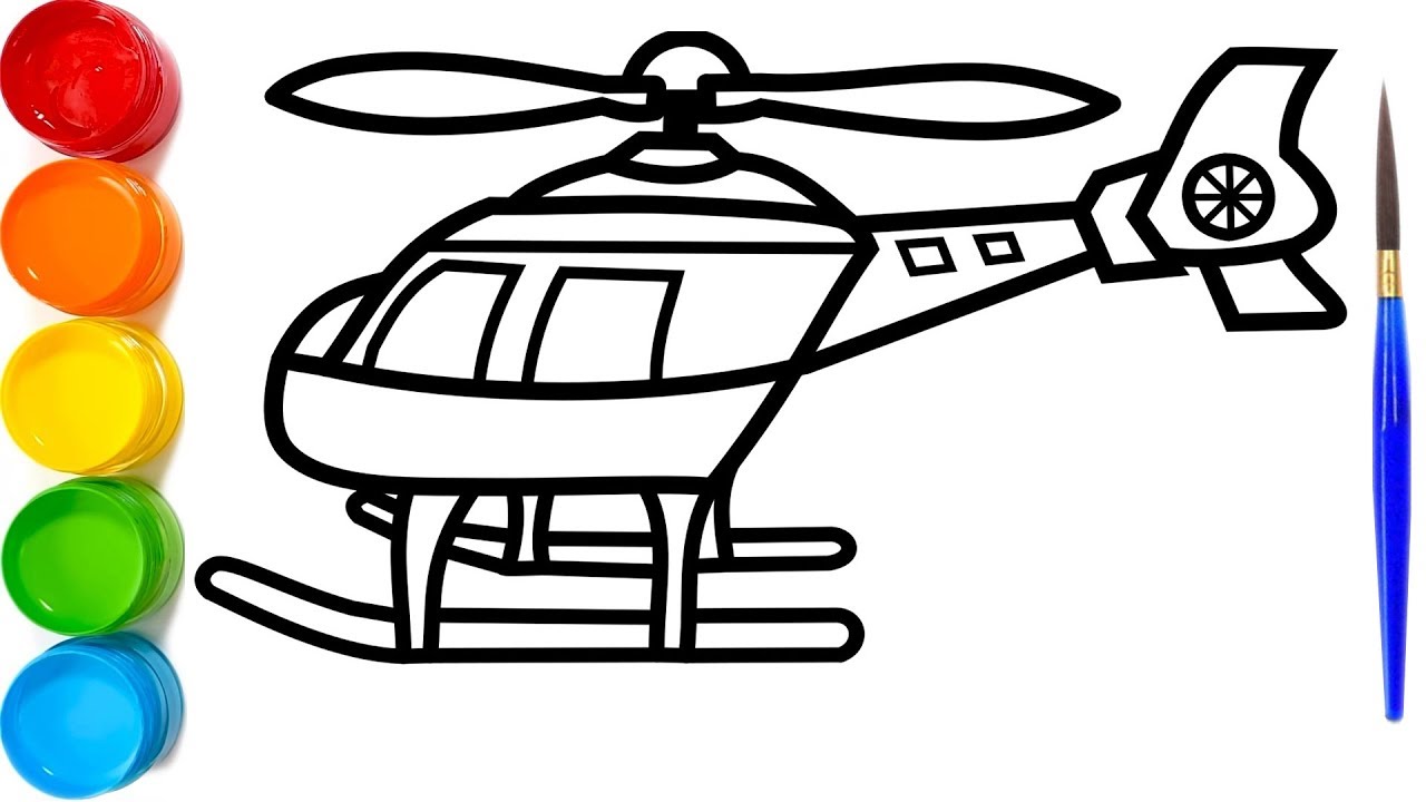 1280x720 Coloring And Drawing A Helicopter For Kids Learn Colors