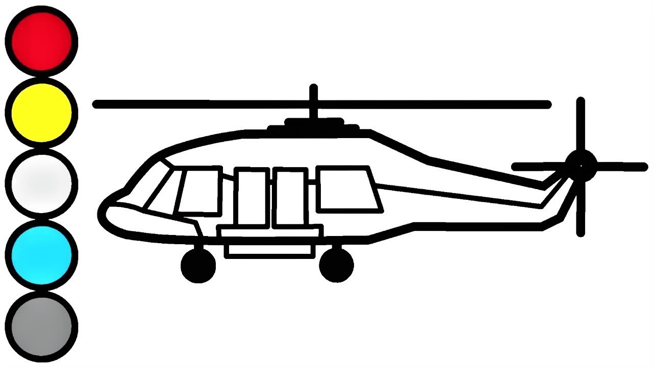 1280x720 Learn Colors With Helicopter Drawing And Coloring For Kids