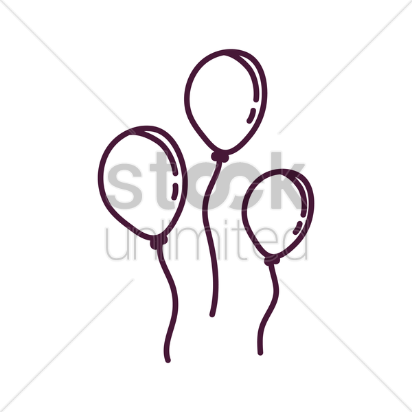 600x600 Helium Balloons Vector Image