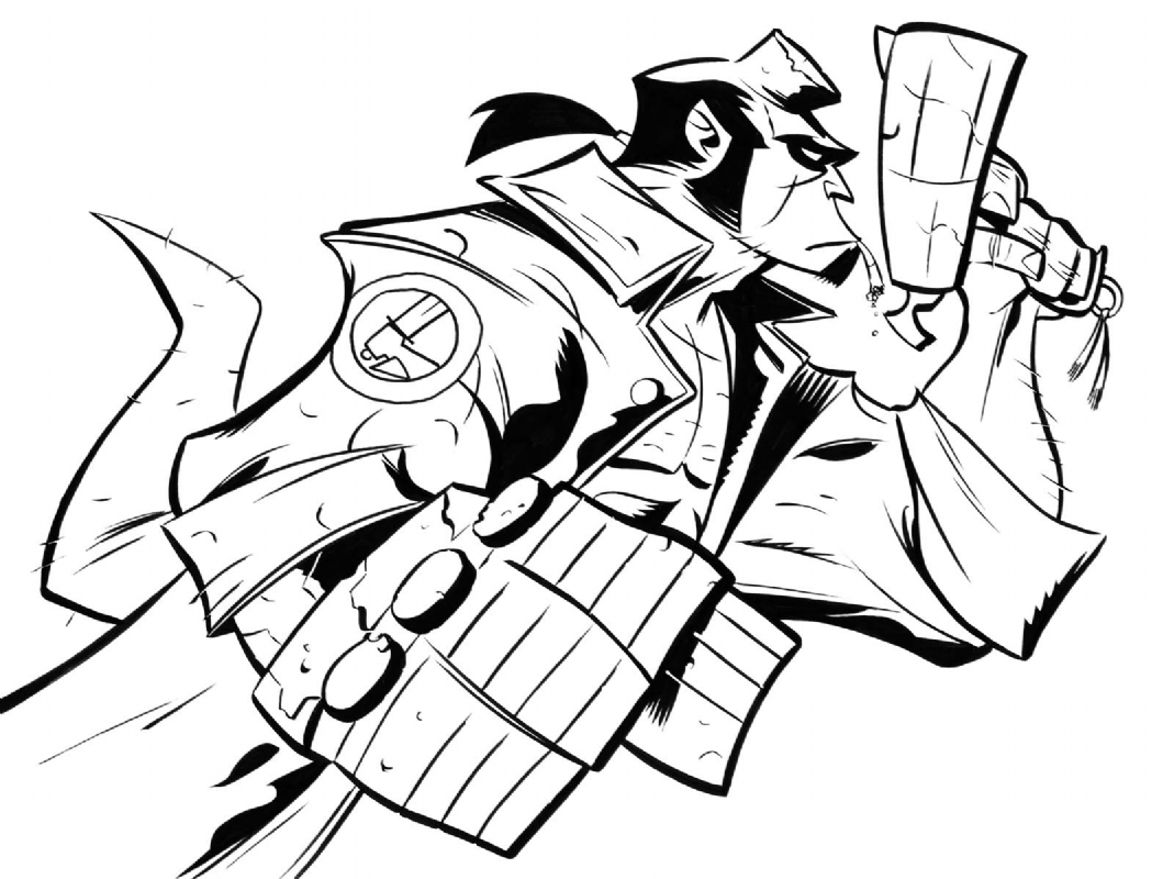 1069x800 Hellboy, In Derek Fridolfs's Commission Samples Comic Art Gallery Room