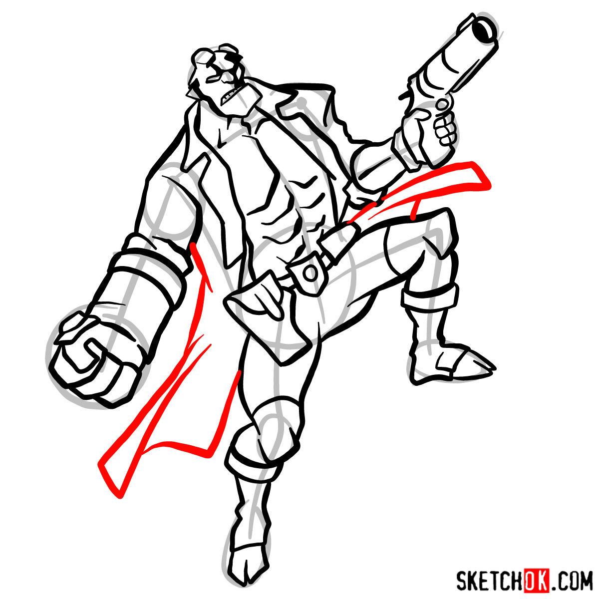 1200x1200 How To Draw Hellboy With A Gun