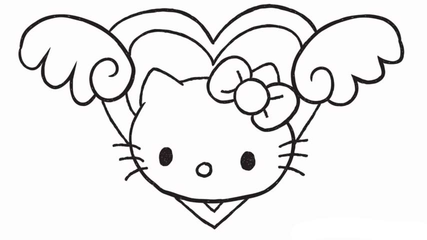 854x480 How To Draw Hello Kitty Love Heart With Wings