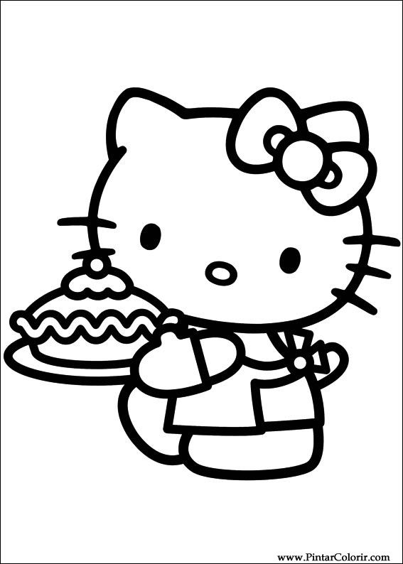 567x794 Drawings To Paint Colour Hello Kitty