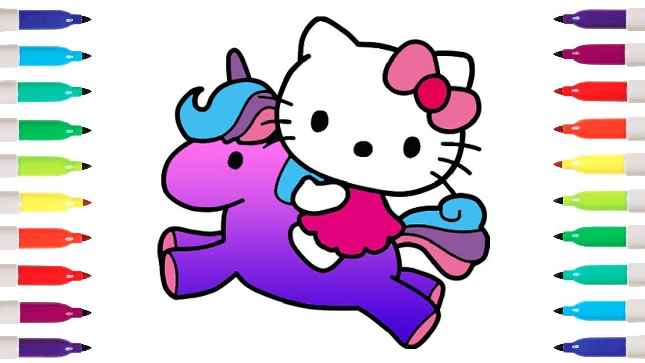 1280x720 How To Draw Hello Kitty Unicorn Coloring Pages Kid Drawing