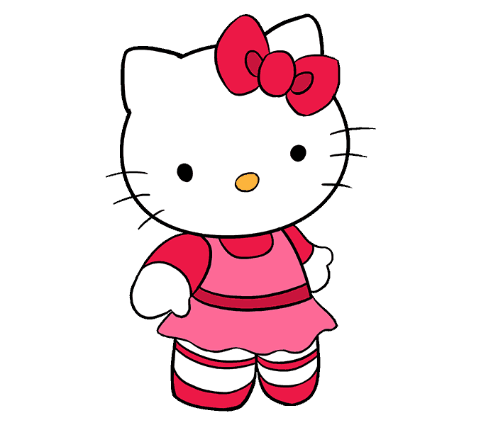 678x600 How To Draw Hello Kitty In A Few Easy Steps Easy Drawing Guides