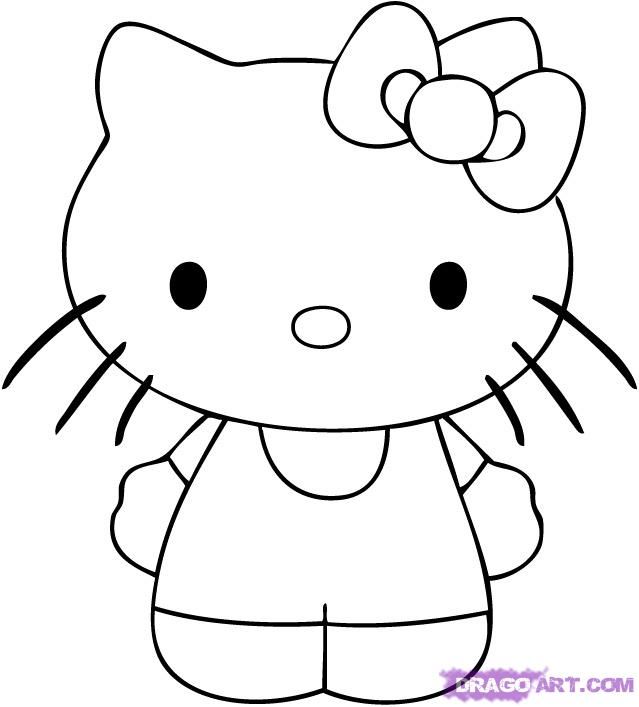 639x707 Easy Hello Kitty Drawings
