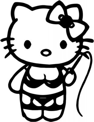 Hello Kitty Line Drawing