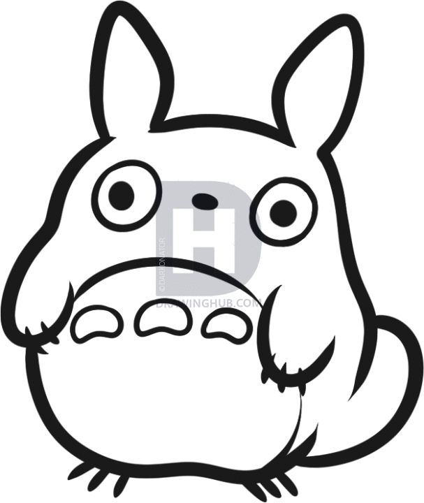 607x720 How To Draw Chibi Totoro, My Neighbor Totoro, Step