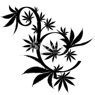 380x380 Black And White Vector Cannabis Leaf Composition Background