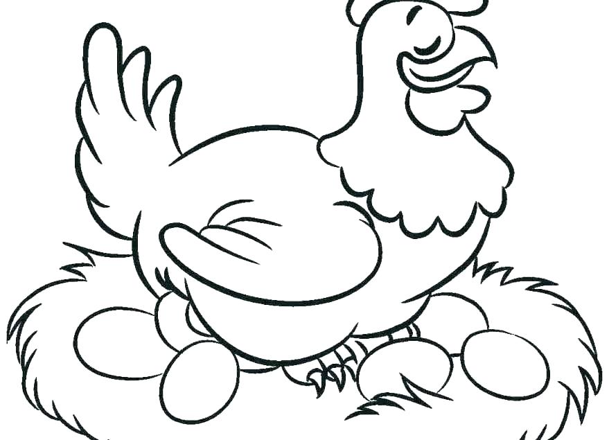 879x635 Coloring Pages Chickens Blue Hen Chicken