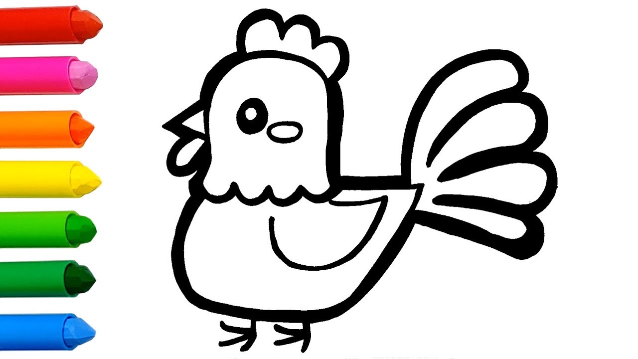 1280x720 Hen Chick Coloring And Drawing Learn Colors For Kids Jolly Toy