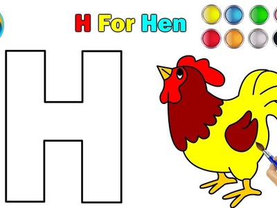 400x300 Draw, How To Draw Alphabet H And Coloring H For Hen Learning