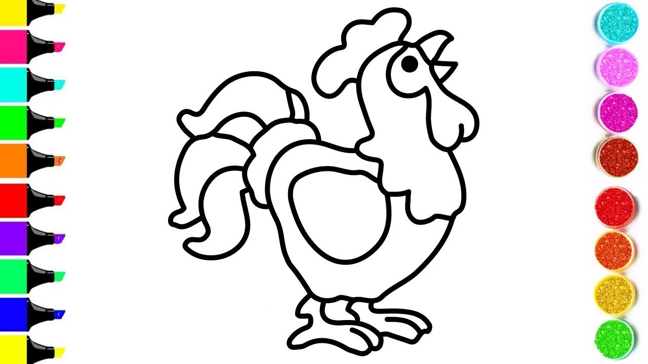 1280x720 hen drawing and coloring for kids ! hen coloring videos ! kids