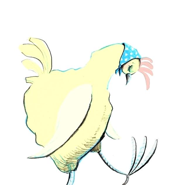 615x633 hen scratching line drawing kitchen