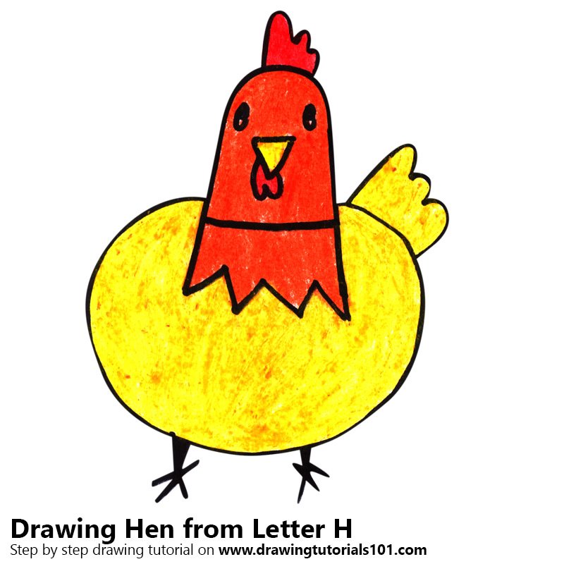 800x800 Learn How To Draw A Hen From Letter H
