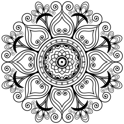 400x400 Henna Tattoo Mandala In Mehndi Style Decorative Coloring Book
