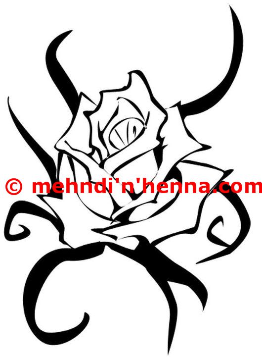 530x725 Simple Henna Tribal Tattoo Designs On Mind Blowing Upper Back
