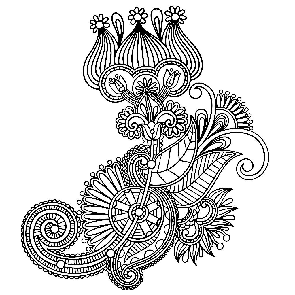 1024x1024 Oval Frames Paisley Coloring Pages