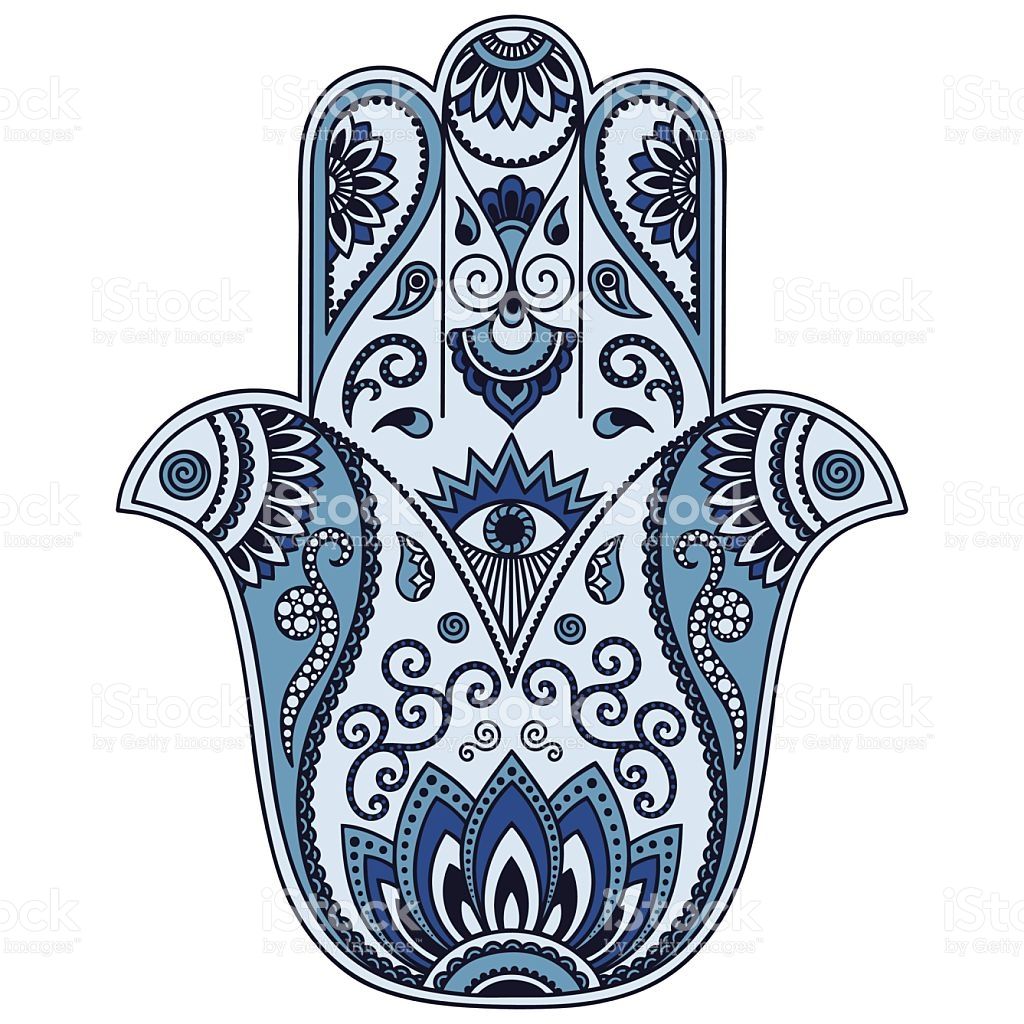 1024x1024 Color Vector Hamsa Hand Drawn Symbol In Tattoo Ideas