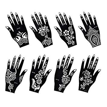355x355 Pieces India Henna Tattoo Stencil Set For Women