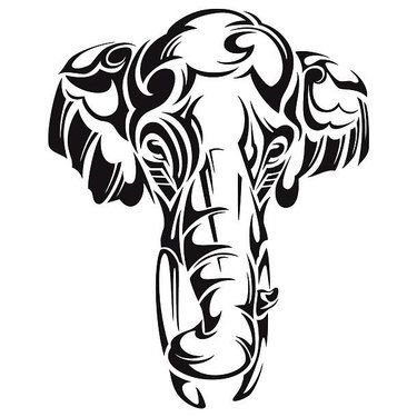 375x375 Great Abstract Elephant Tattoo Design Tribal Elephant