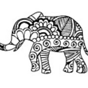 179x180 Henna Elephant Poster