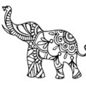 179x180 Henna Elephant Poster