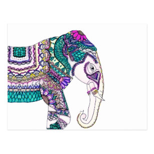 307x307 Henna Elephant Postcards Zazzle