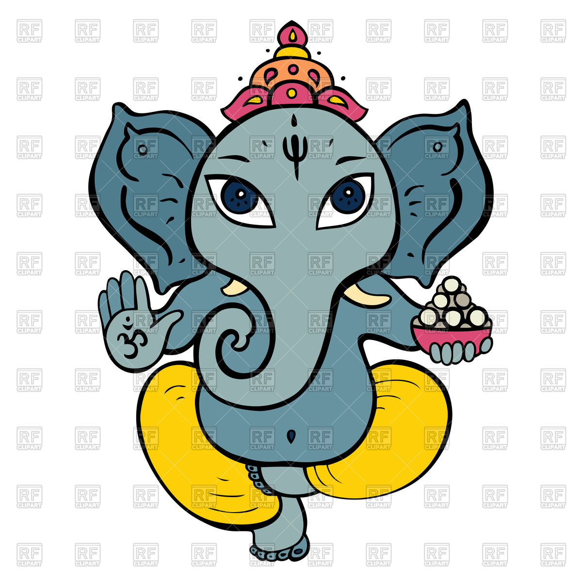 1200x1200 Hindu God Ganesha Drawing With Henna Vector Image Of Backgrounds