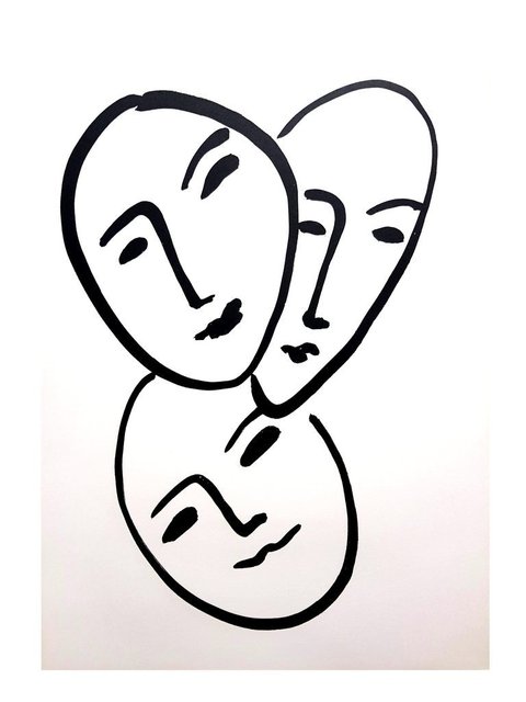 480x640 henri matisse original lithograph three faces