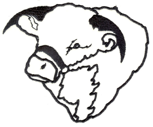 500x415 Hereford Head Outline Embroidery Designs, Machine Embroidery
