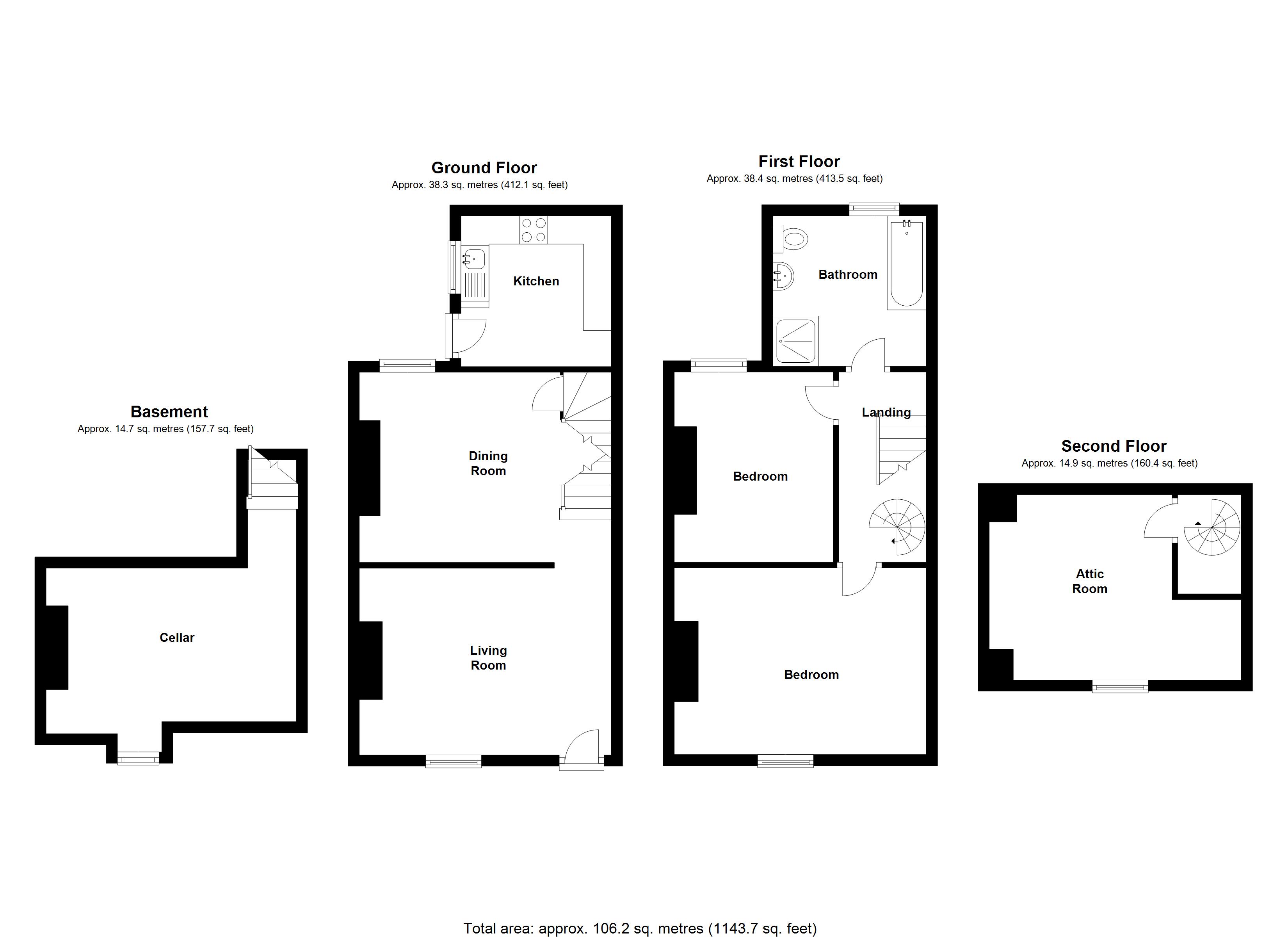 3300x2400 Foley Street, Hereford, Hereford, Herefordshire Bedroom