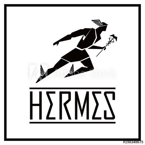 500x500 Flying Hermes Logo Vector Drawing