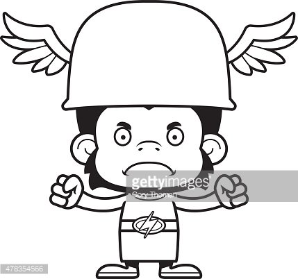 429x402 Cartoon Angry Hermes Chimpanzee Premium Clipart