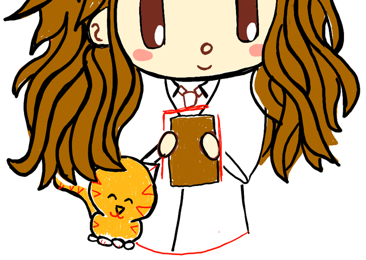 750x533 how to draw cute chibi hermione granger and crookshanks with easy