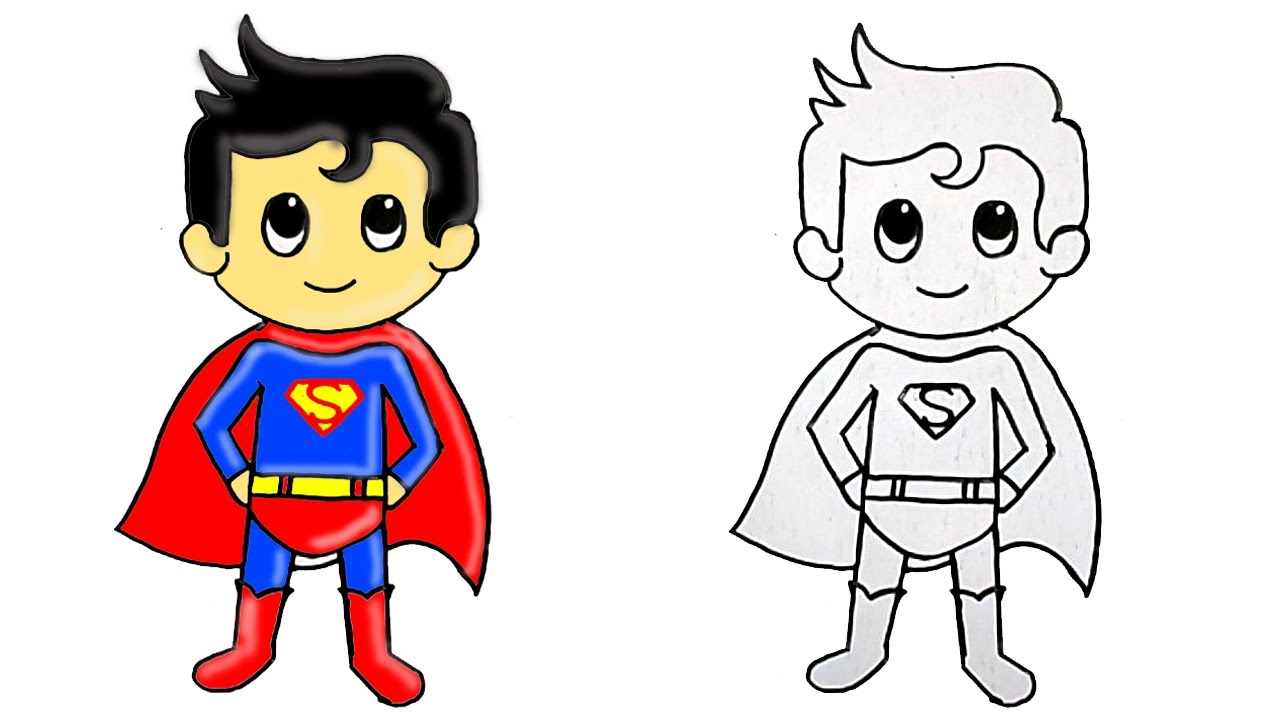 1280x720 How To Draw Superhero Superman Cute Step