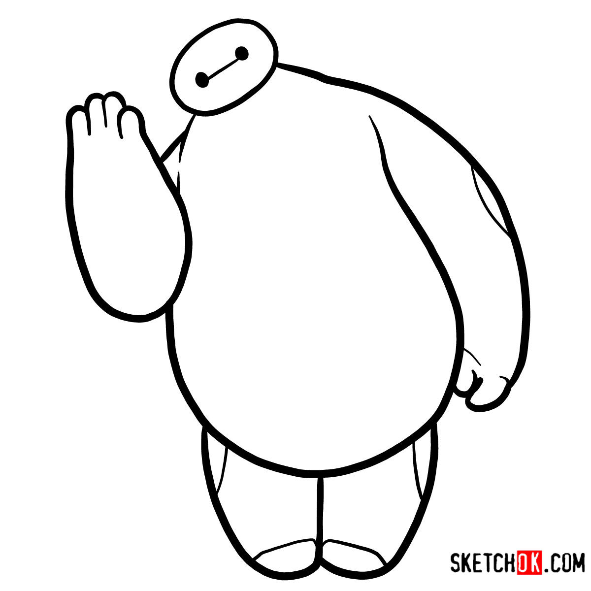 1200x1200 How To Draw Baymax Waving Big Hero