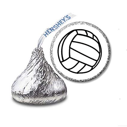 425x426 volleyball labelsstickers for hershey's kisses