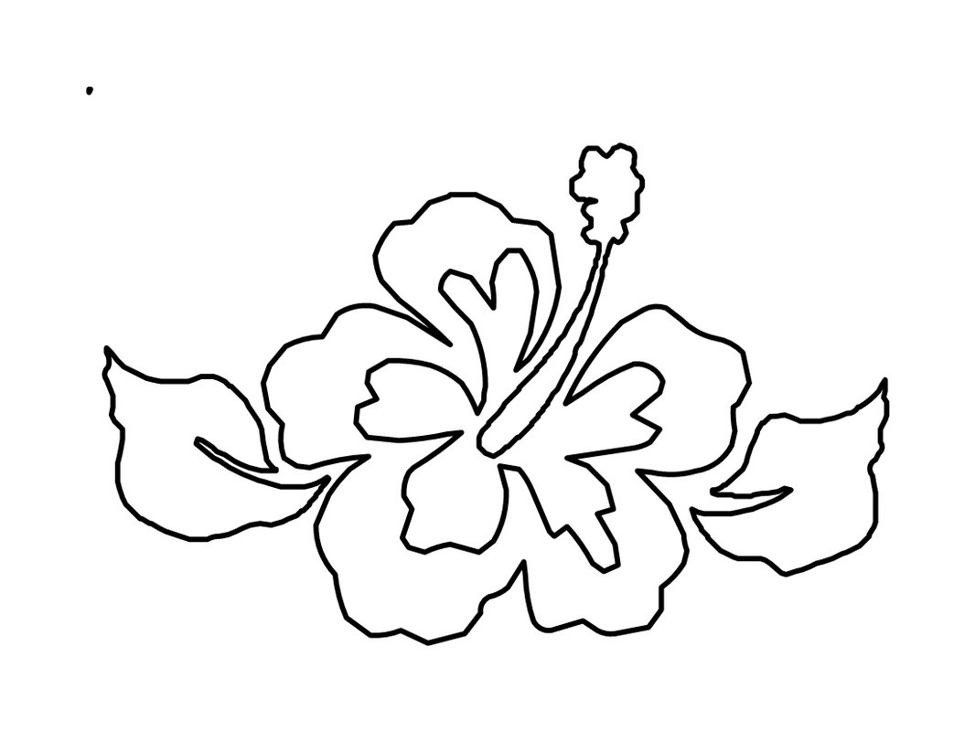 1066x800 Hibiscus Flower Clip Art Black And White