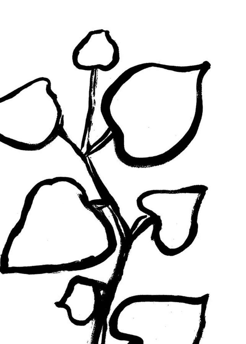 794x1112 Hibiscus Leaves Poster Digital Download Line Drawing Ink Etsy