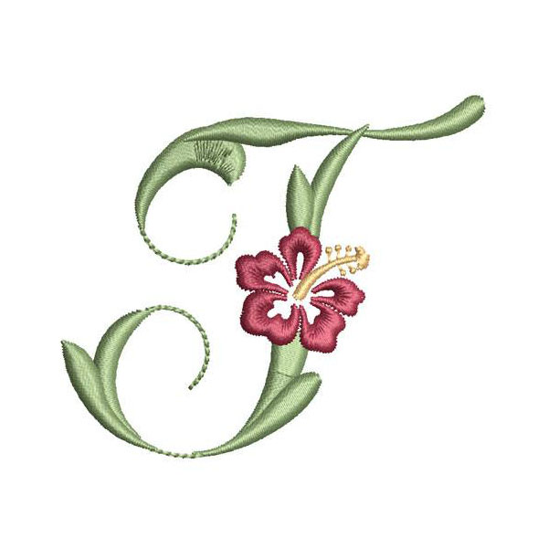 600x600 Stitch Delight Hibiscus Font J All Design Sets