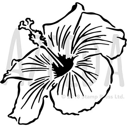 425x425 Azeeda 'hibiscus Flower' Wall Stencil Template