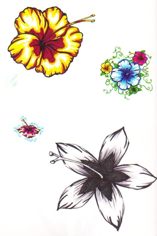 Hibiscus Tattoo Drawing
