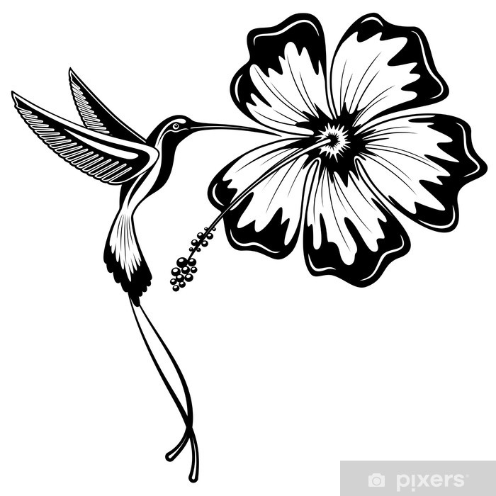 700x700 Hummingbird And Hibiscus Tattoo Wall Mural We Live
