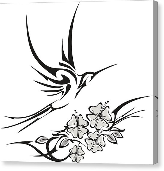 546x567 Tribal Hummingbird And Hibiscus Tattoo