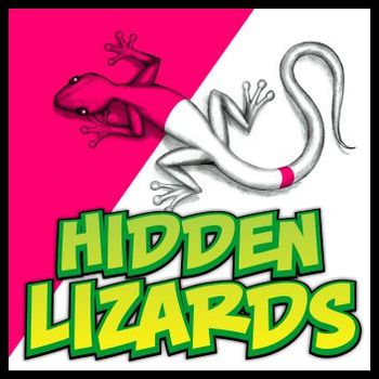 350x350 hidden lizards drawing for art science
