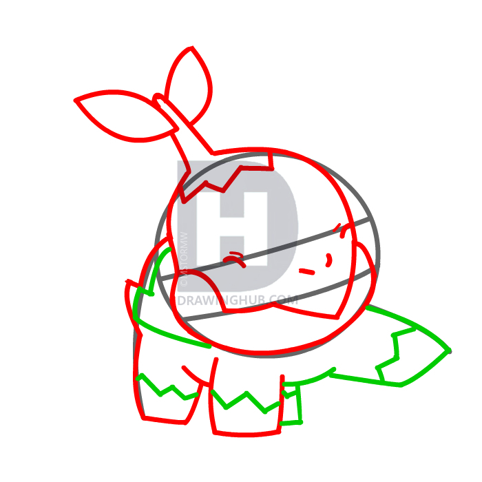 700x700 How To Draw Turtwig, Pokemon, Step