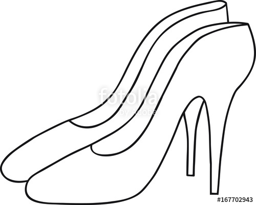 500x401 Hand Drawn Vector Illustration Pair Of Elegant High Heel Women