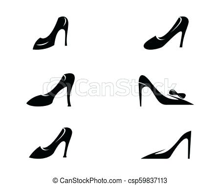 450x379 Woman Shoes Logo Design Concept Template Vector Image High Heel