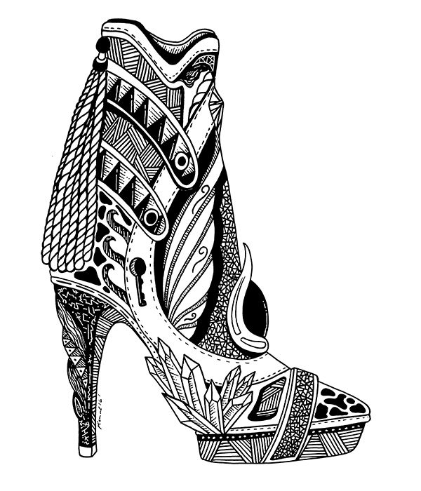 600x700 High Heel Drawing Series